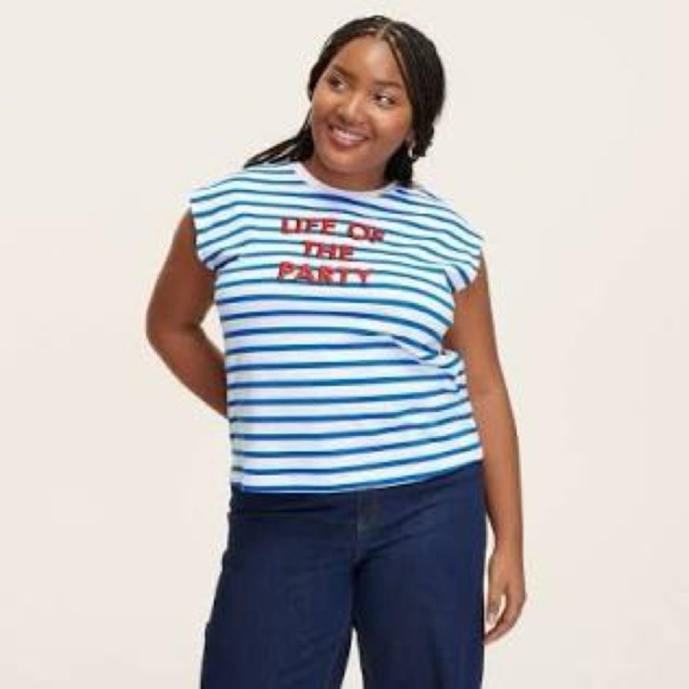 kate spade New York x target Women's Life of the Party Stripe Graphic T-Shirt